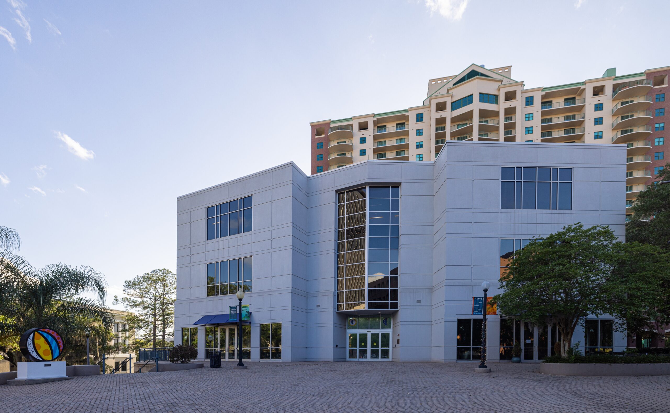 Modern multi-story office building in a downtown commercial real estate setting